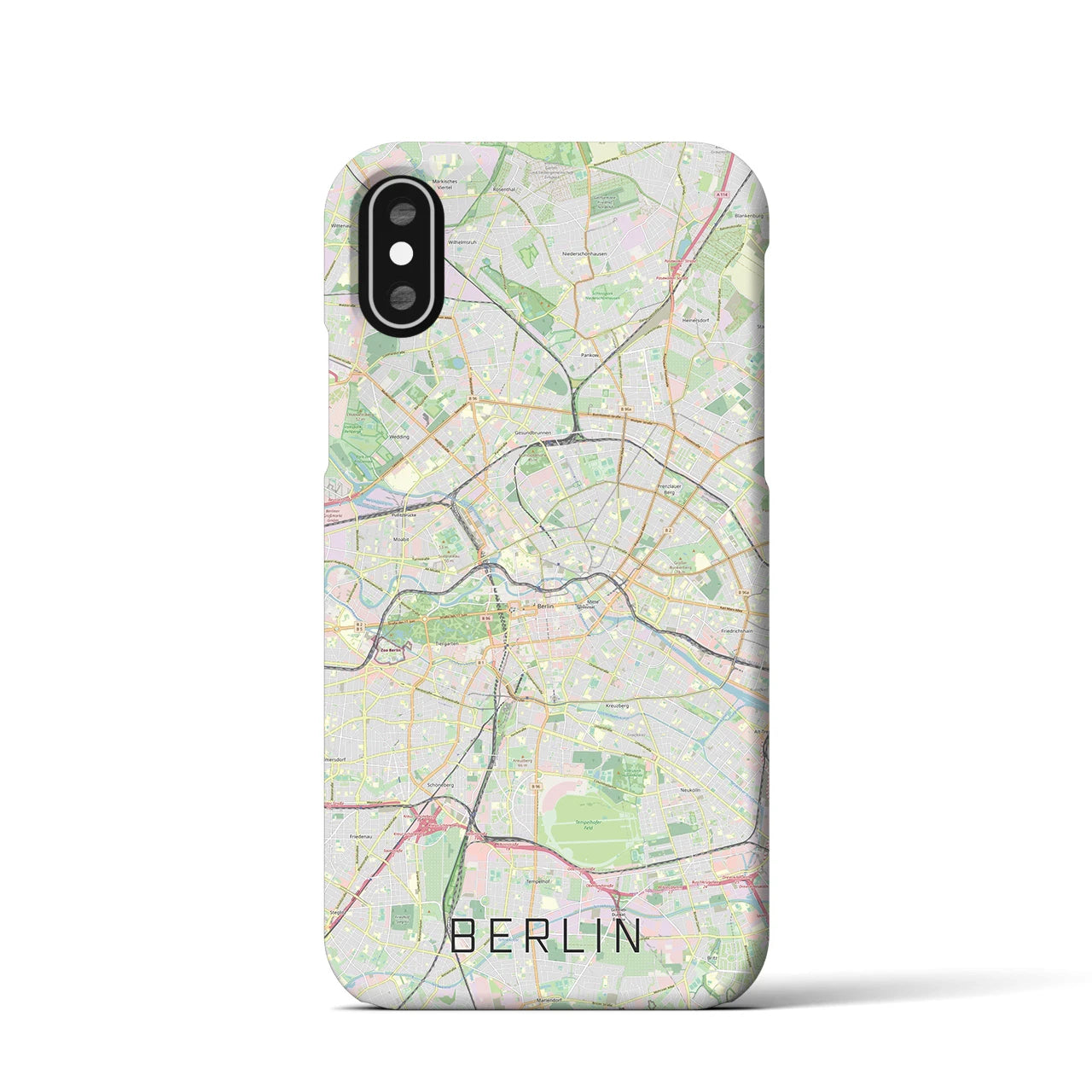 【ベルリン】地図柄iPhoneケース（バックカバータイプ・ナチュラル）iPhone XS / X 用