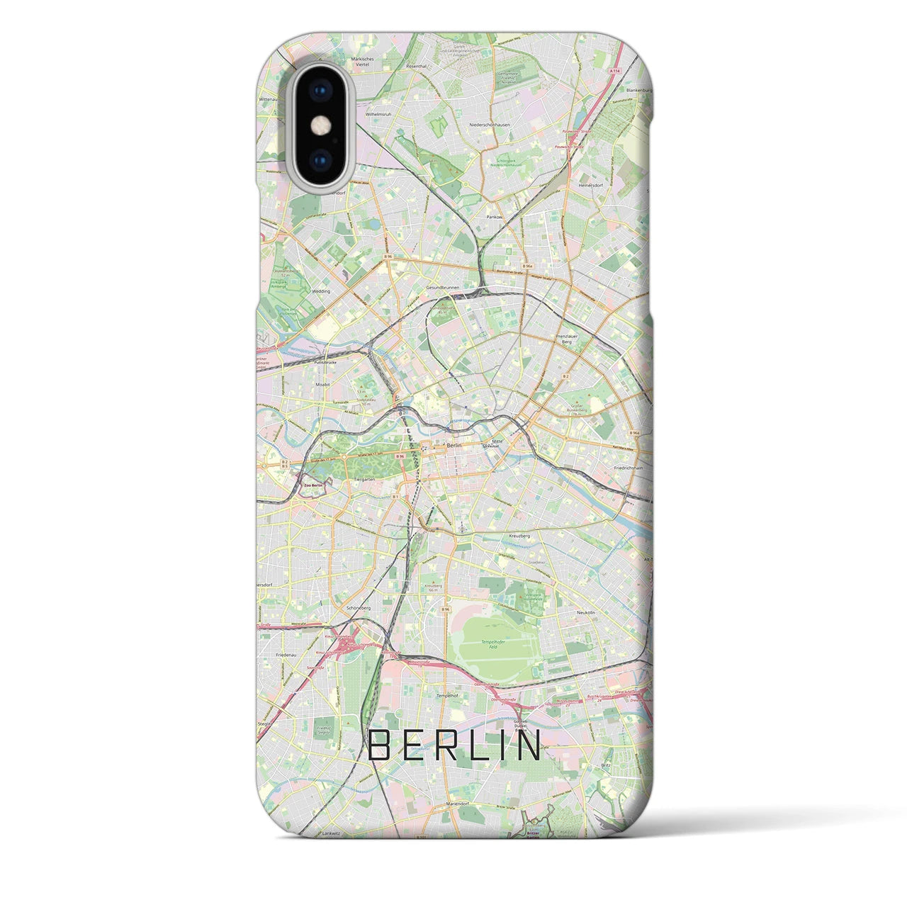 【ベルリン】地図柄iPhoneケース（バックカバータイプ・ナチュラル）iPhone XS Max 用