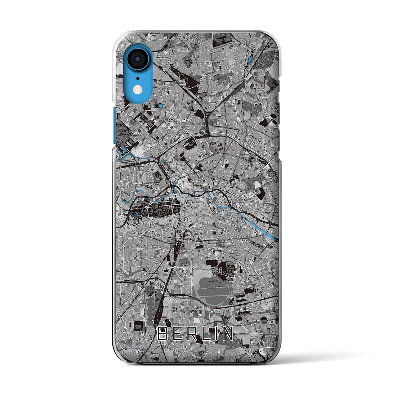 【ベルリン】地図柄iPhoneケース（クリアタイプ・モノトーン）iPhone XR 用
