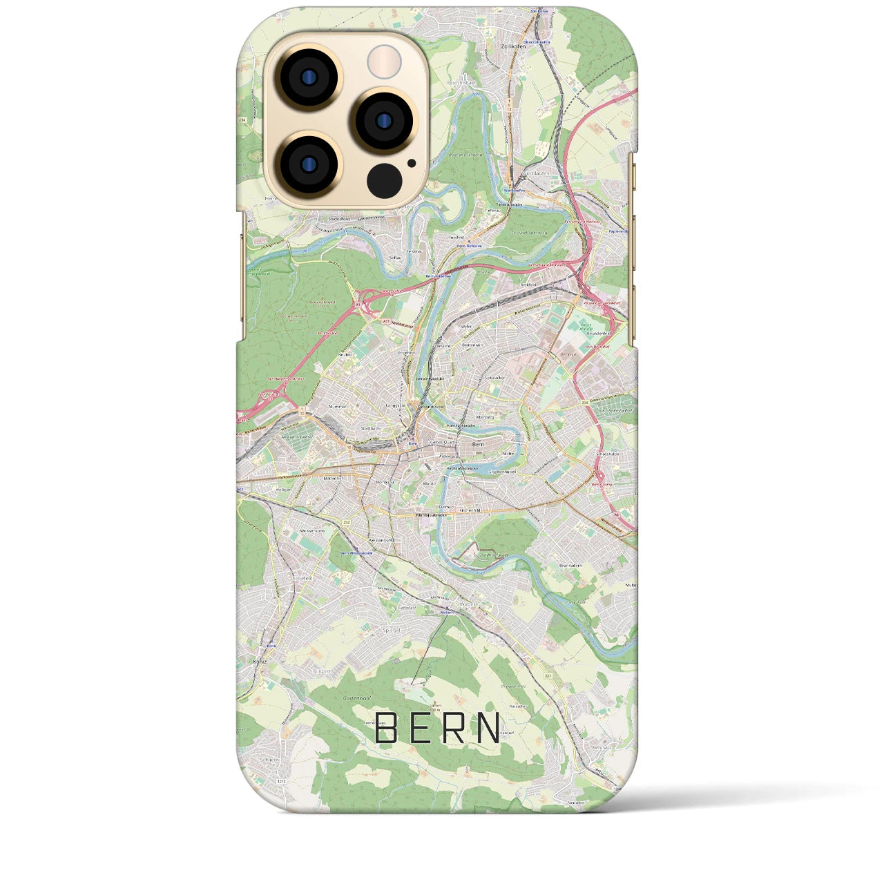 【ベルン】地図柄iPhoneケース（バックカバータイプ・ナチュラル）iPhone 12 Pro Max 用