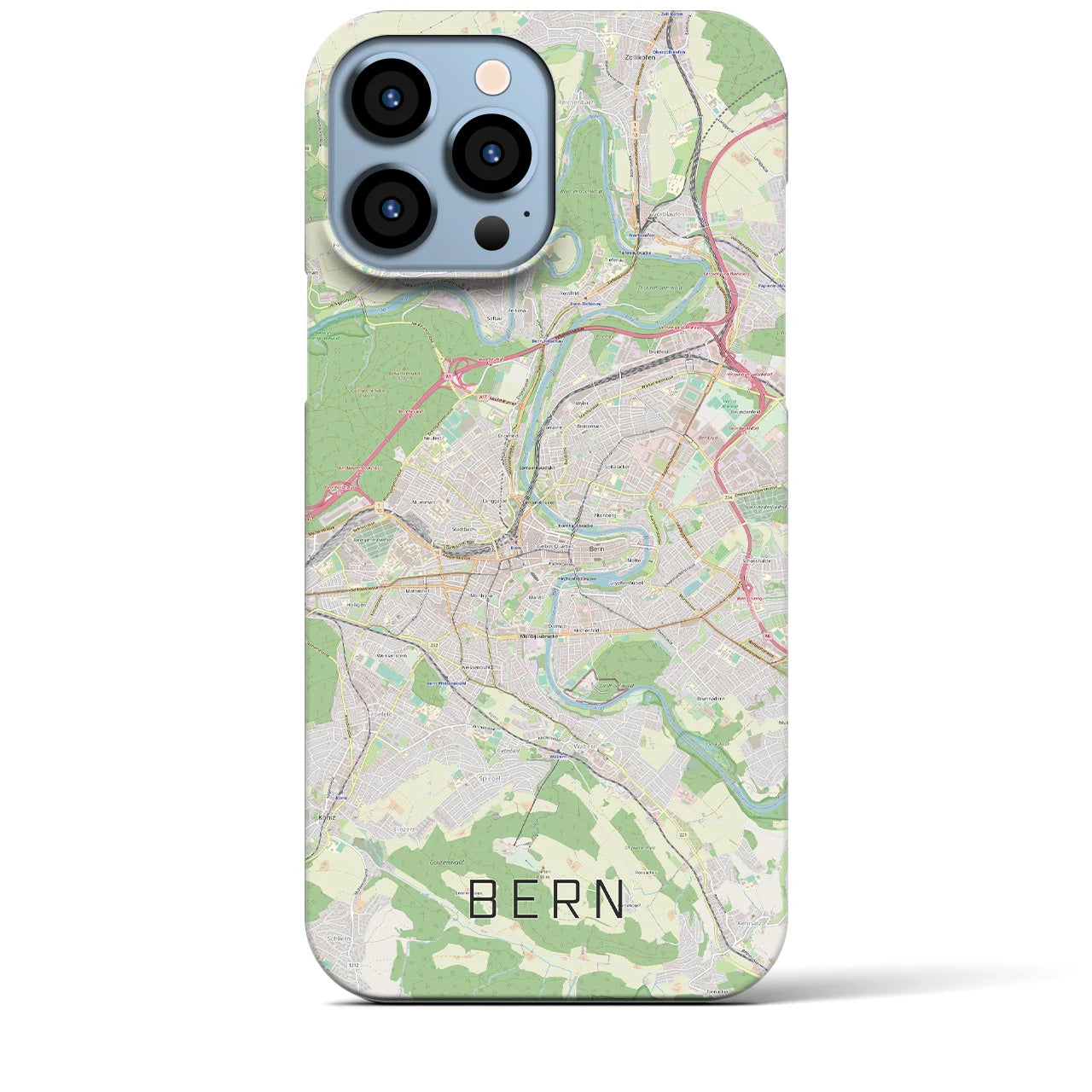 【ベルン】地図柄iPhoneケース（バックカバータイプ・ナチュラル）iPhone 13 Pro Max 用