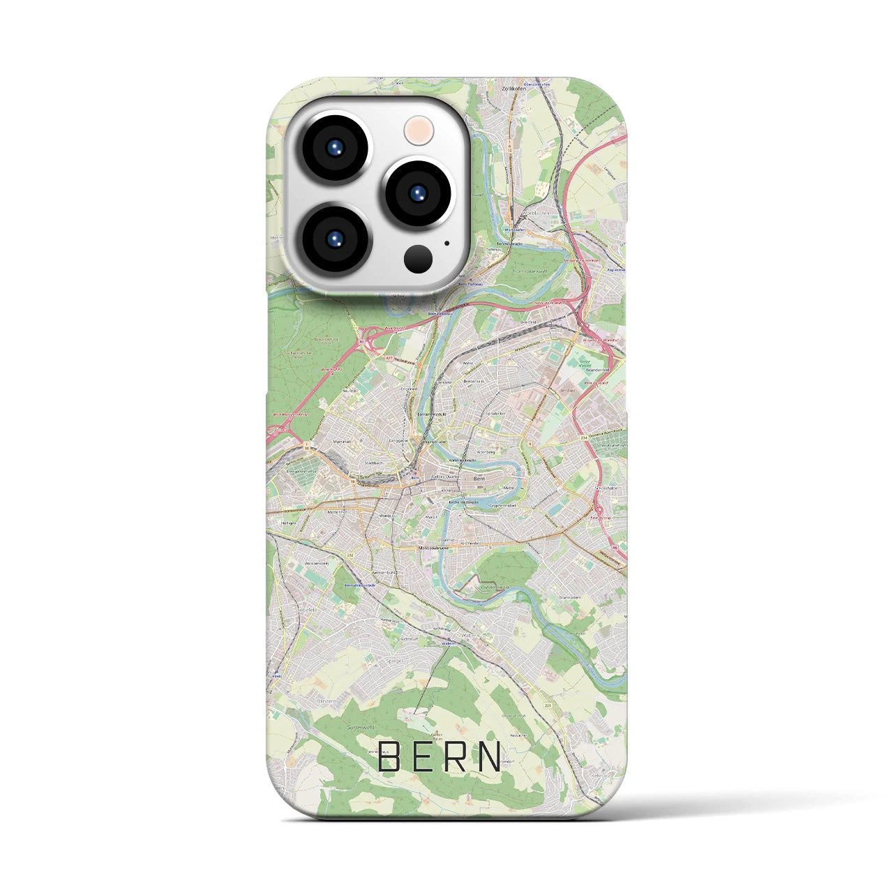 【ベルン】地図柄iPhoneケース（バックカバータイプ・ナチュラル）iPhone 13 Pro 用