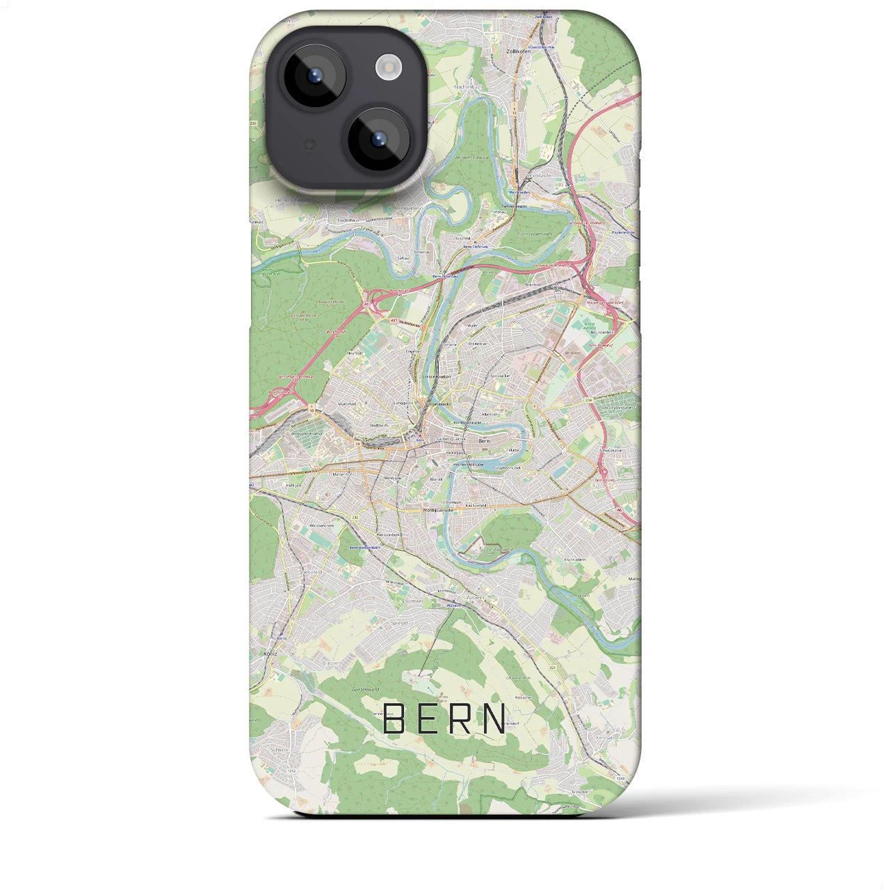 【ベルン】地図柄iPhoneケース（バックカバータイプ・ナチュラル）iPhone 14 Plus 用