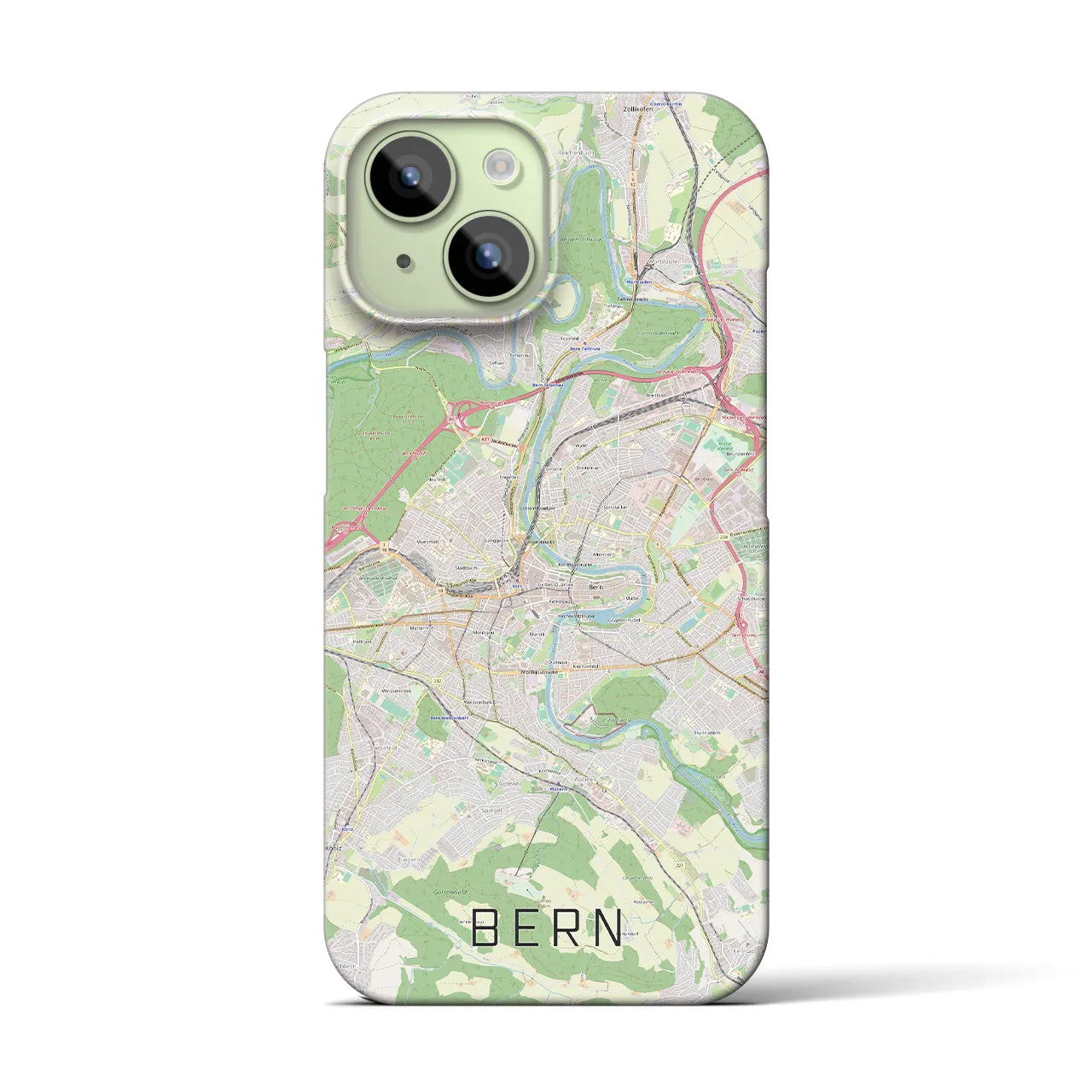 【ベルン】地図柄iPhoneケース（バックカバータイプ・ナチュラル）iPhone 15 用