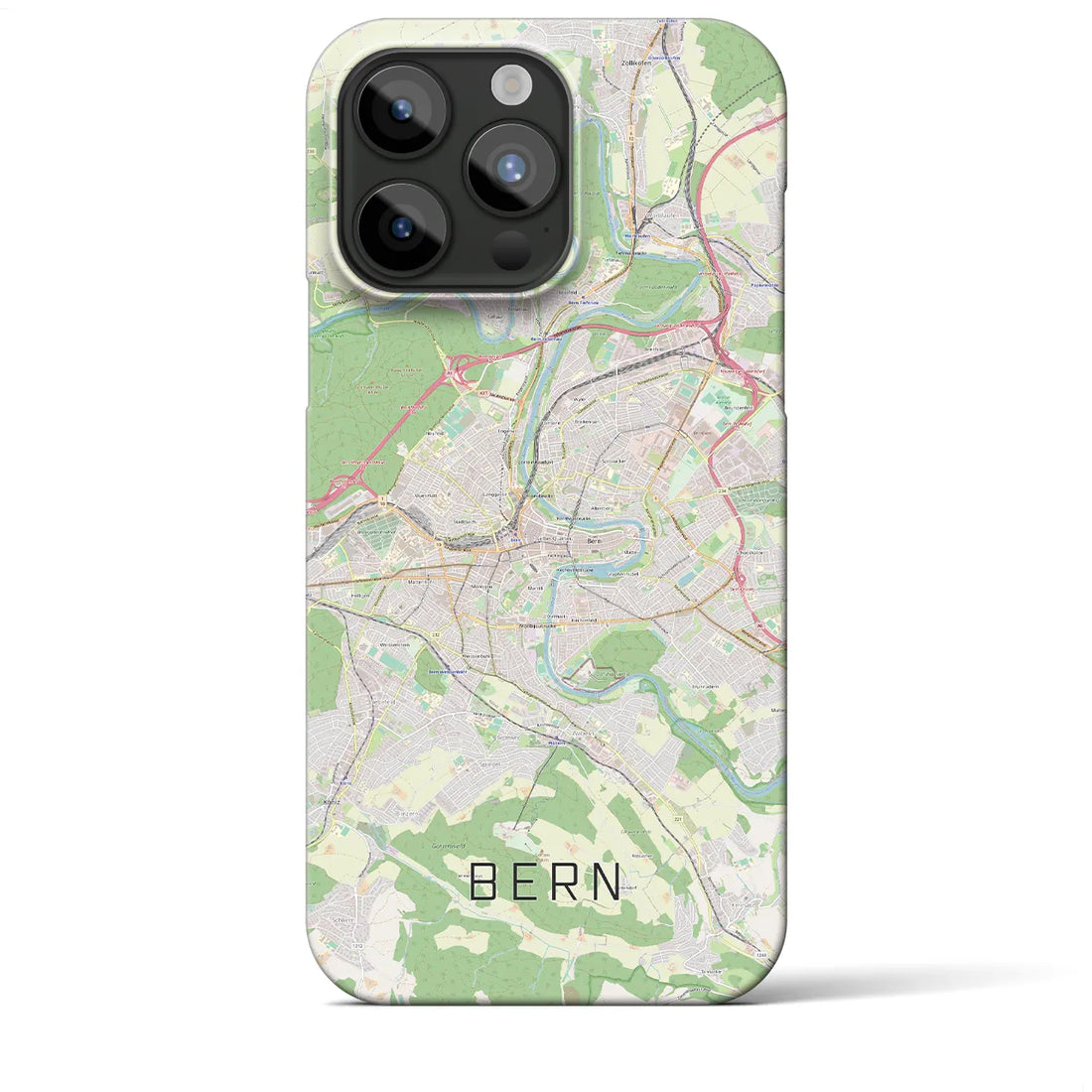 【ベルン】地図柄iPhoneケース（バックカバータイプ・ナチュラル）iPhone 15 Pro Max 用