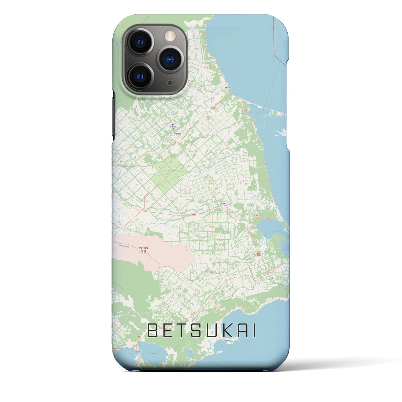 【別海】地図柄iPhoneケース（バックカバータイプ・ナチュラル）iPhone 11 Pro Max 用