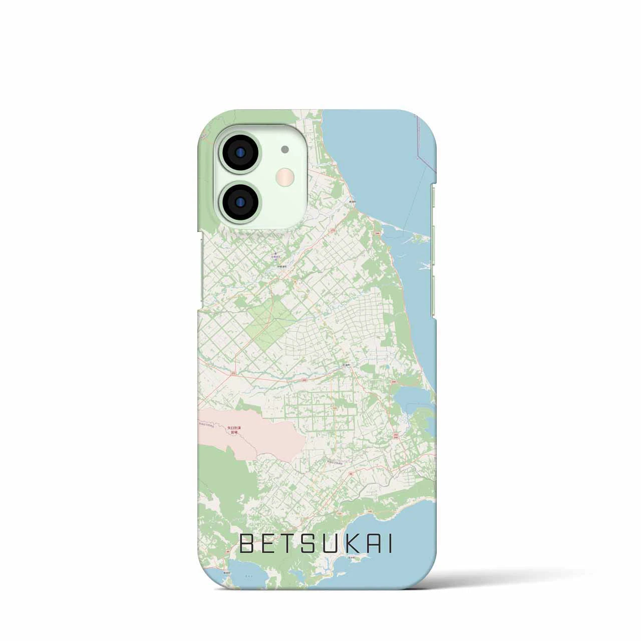 【別海】地図柄iPhoneケース（バックカバータイプ・ナチュラル）iPhone 12 mini 用