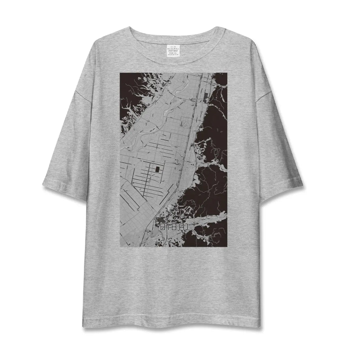 【美唄（北海道）】地図柄ビッグシルエットTシャツ