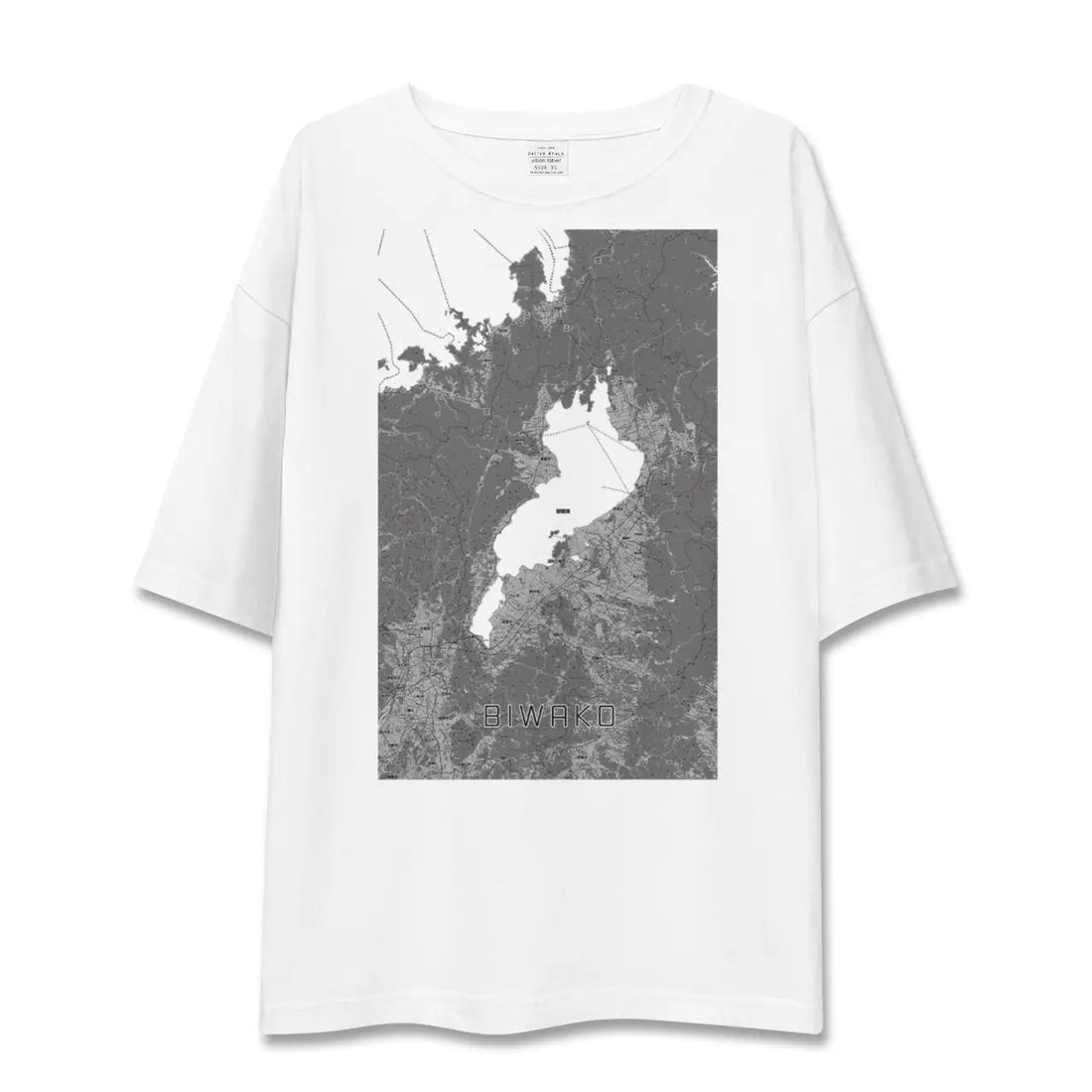 【琵琶湖2(滋賀県)】地図柄ビッグシルエットTシャツ