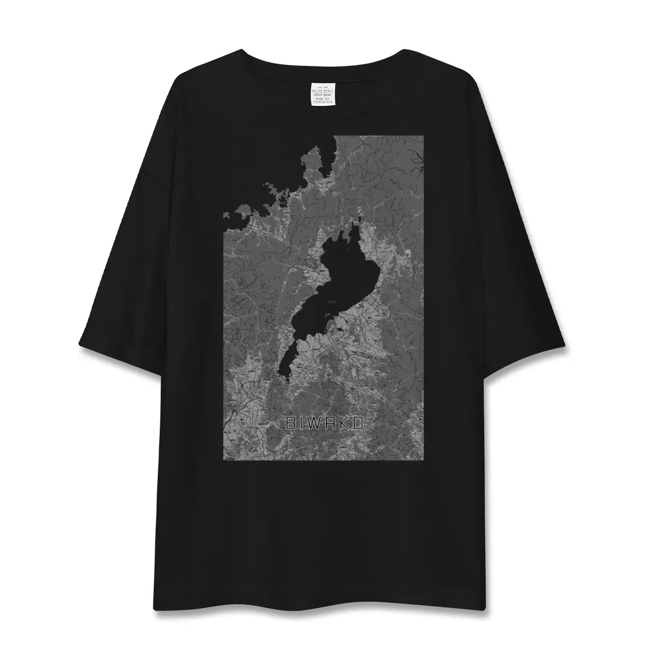 【琵琶湖2（滋賀県）】地図柄ビッグシルエットTシャツ