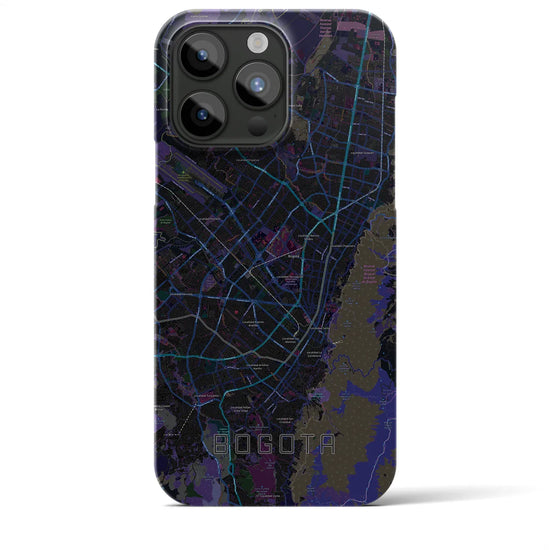 【ボゴタ】地図柄iPhoneケース（バックカバータイプ・ブラック）iPhone 15 Pro Max 用