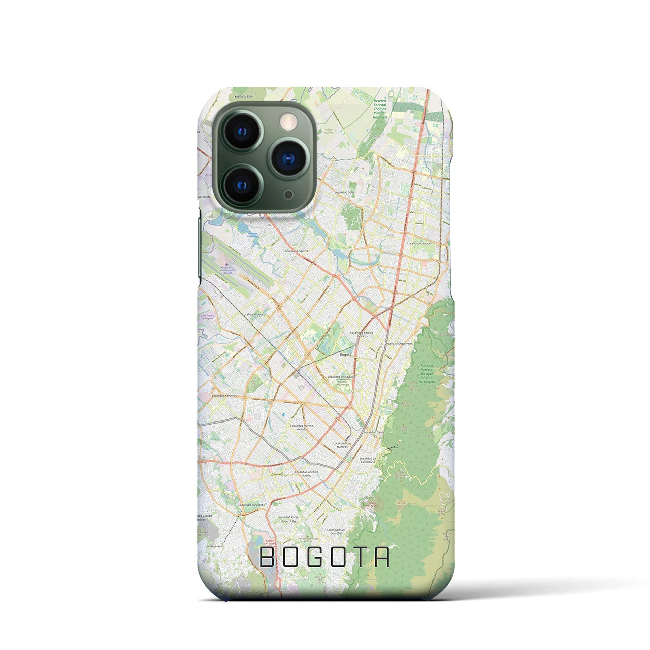 【ボゴタ】地図柄iPhoneケース（バックカバータイプ・ナチュラル）iPhone 11 Pro 用
