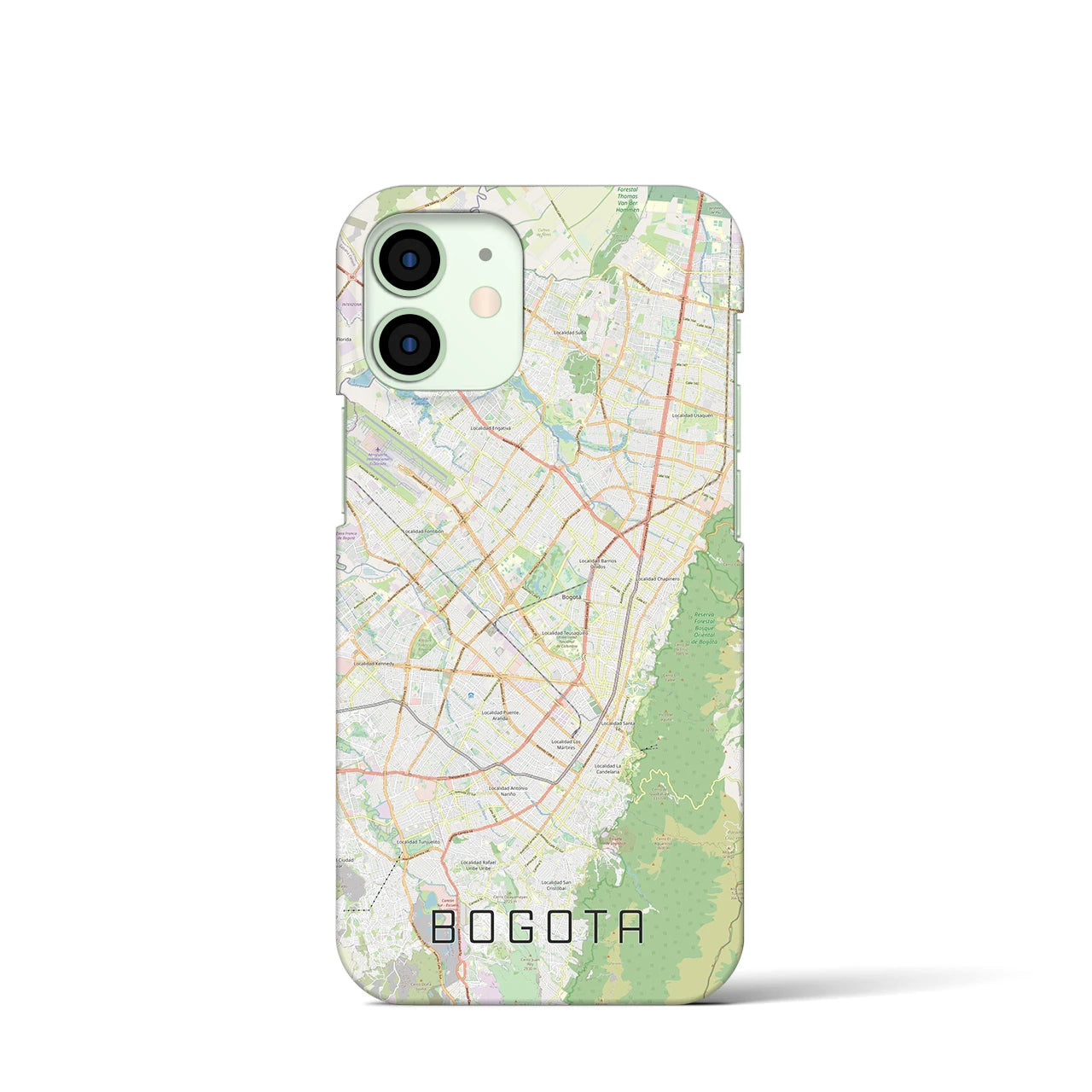 【ボゴタ】地図柄iPhoneケース（バックカバータイプ・ナチュラル）iPhone 12 mini 用