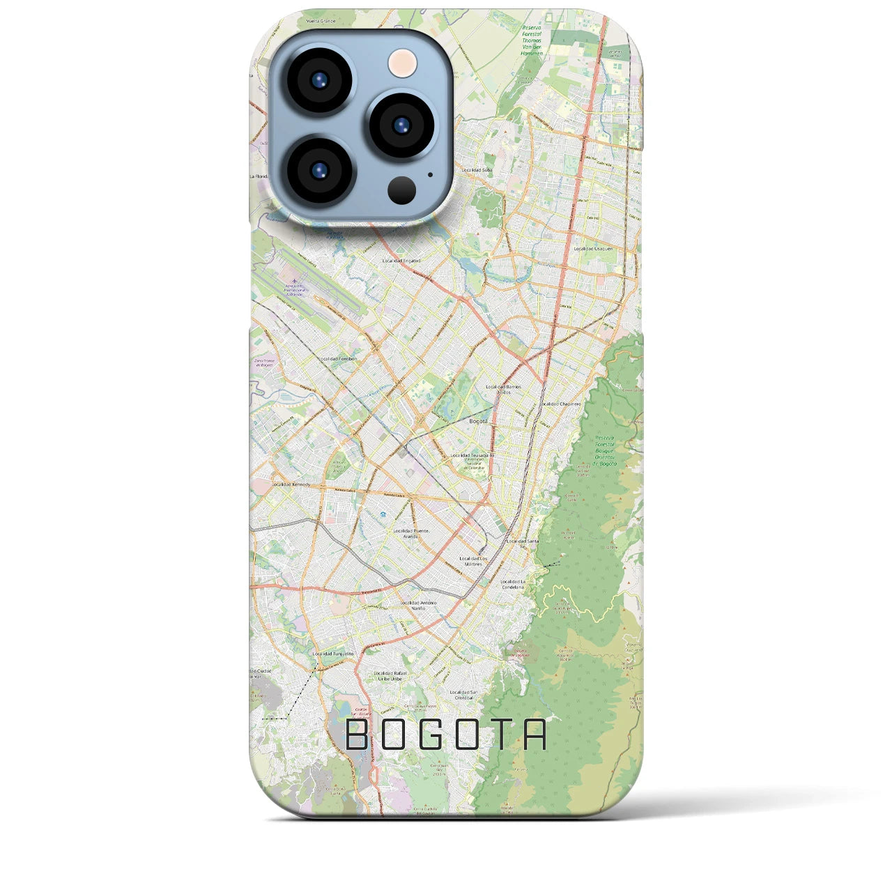 【ボゴタ】地図柄iPhoneケース（バックカバータイプ・ナチュラル）iPhone 13 Pro Max 用
