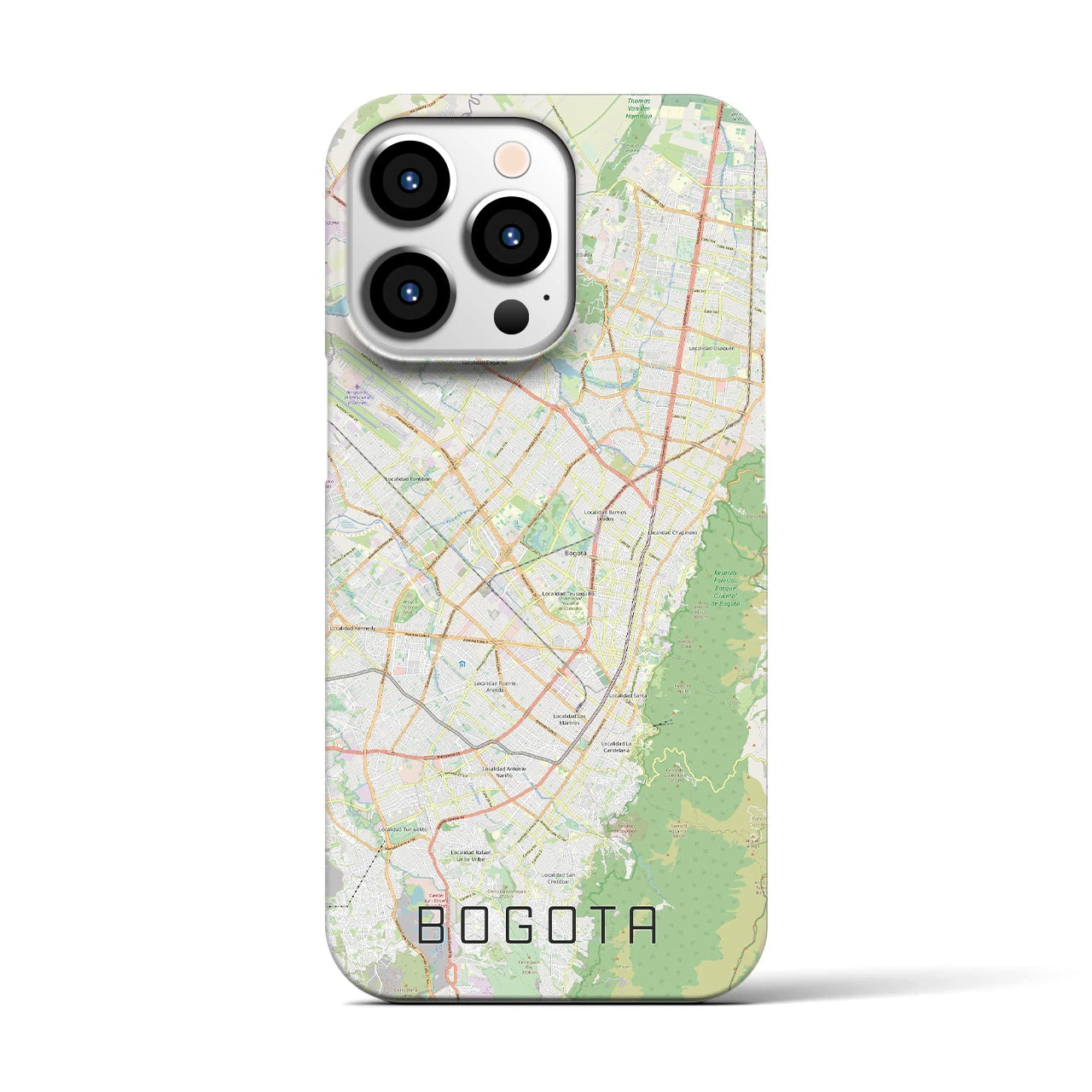 【ボゴタ】地図柄iPhoneケース（バックカバータイプ・ナチュラル）iPhone 13 Pro 用
