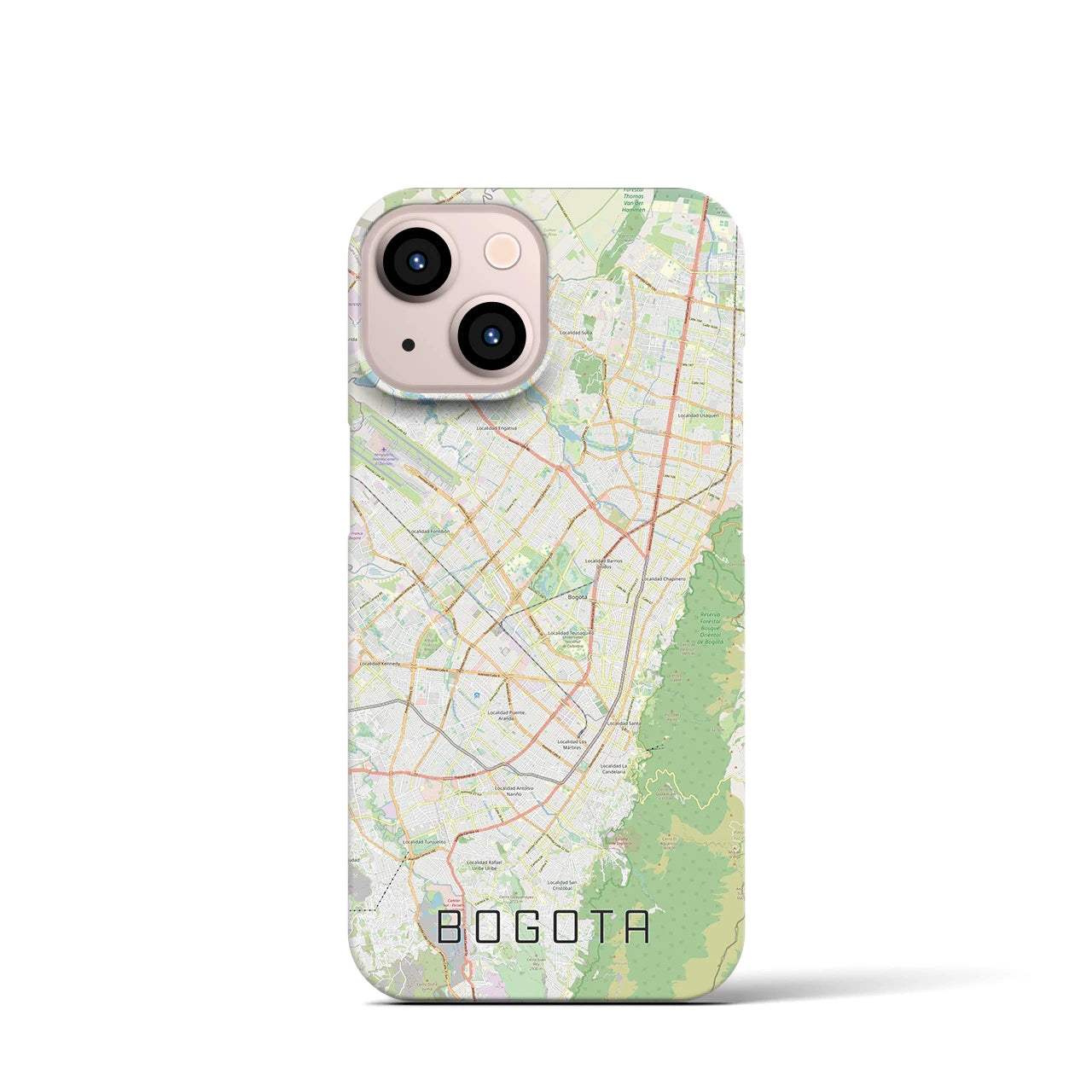 【ボゴタ】地図柄iPhoneケース（バックカバータイプ・ナチュラル）iPhone 13 mini 用