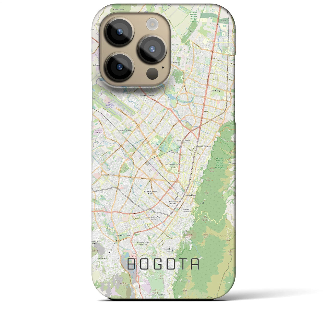 【ボゴタ】地図柄iPhoneケース（バックカバータイプ・ナチュラル）iPhone 14 Pro Max 用