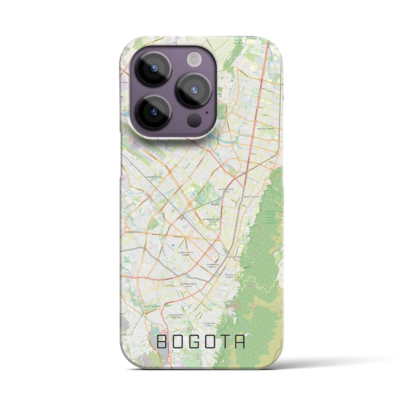 【ボゴタ】地図柄iPhoneケース（バックカバータイプ・ナチュラル）iPhone 14 Pro 用