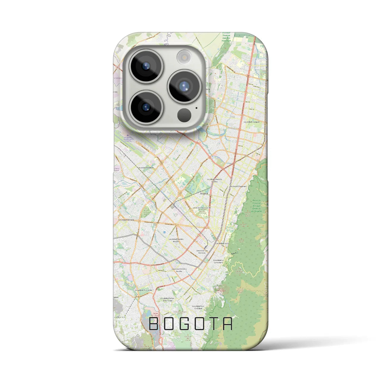 【ボゴタ】地図柄iPhoneケース（バックカバータイプ・ナチュラル）iPhone 15 Pro 用