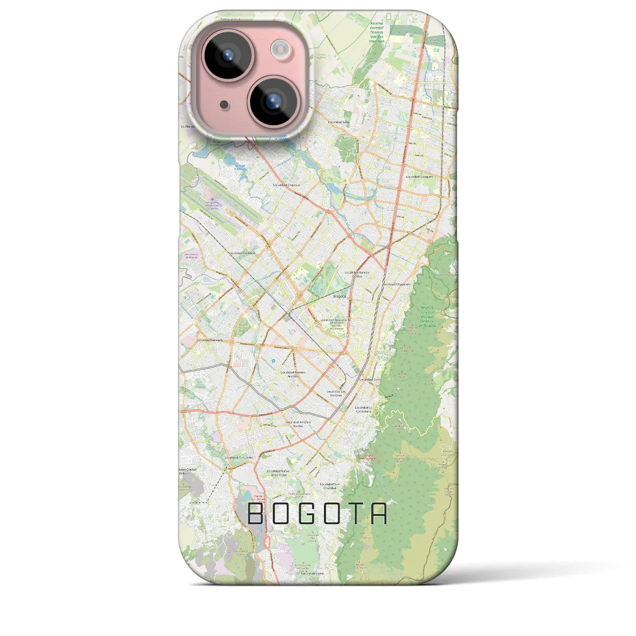 【ボゴタ】地図柄iPhoneケース（バックカバータイプ・ナチュラル）iPhone 15 Plus 用