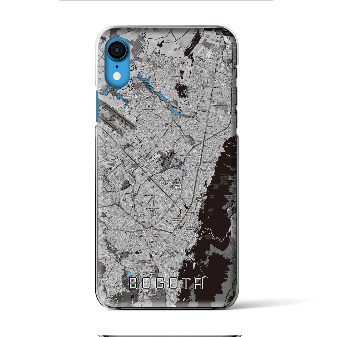 【ボゴタ】地図柄iPhoneケース（クリアタイプ・モノトーン）iPhone XR 用
