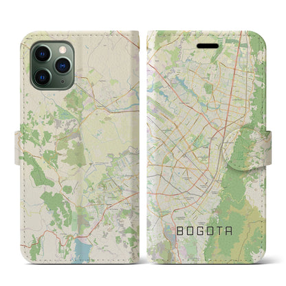 【ボゴタ（コロンビア）】地図柄iPhoneケース（手帳タイプ）ナチュラル・iPhone 11 Pro 用