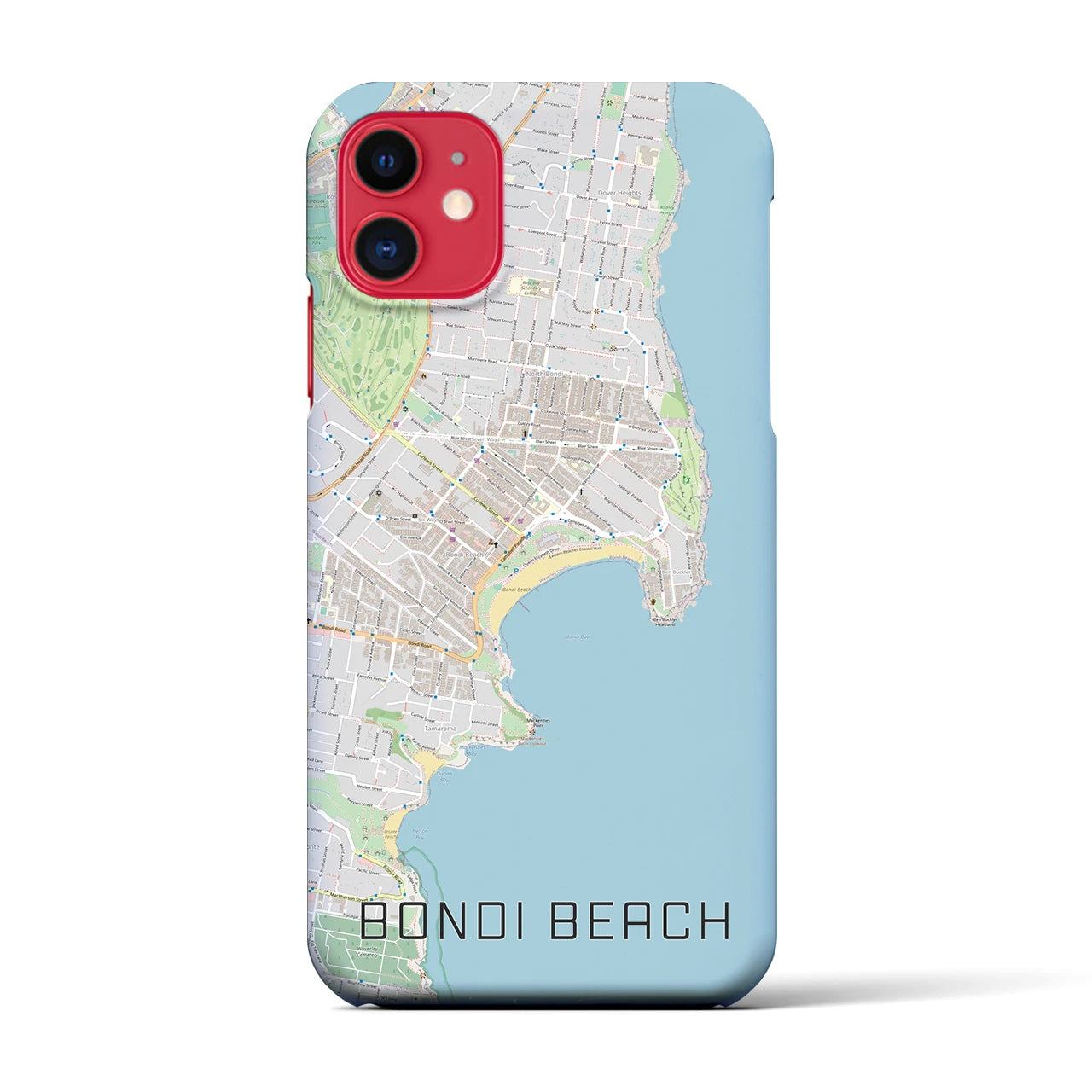 【ボンダイビーチ】地図柄iPhoneケース（バックカバータイプ・ナチュラル）iPhone 11 用