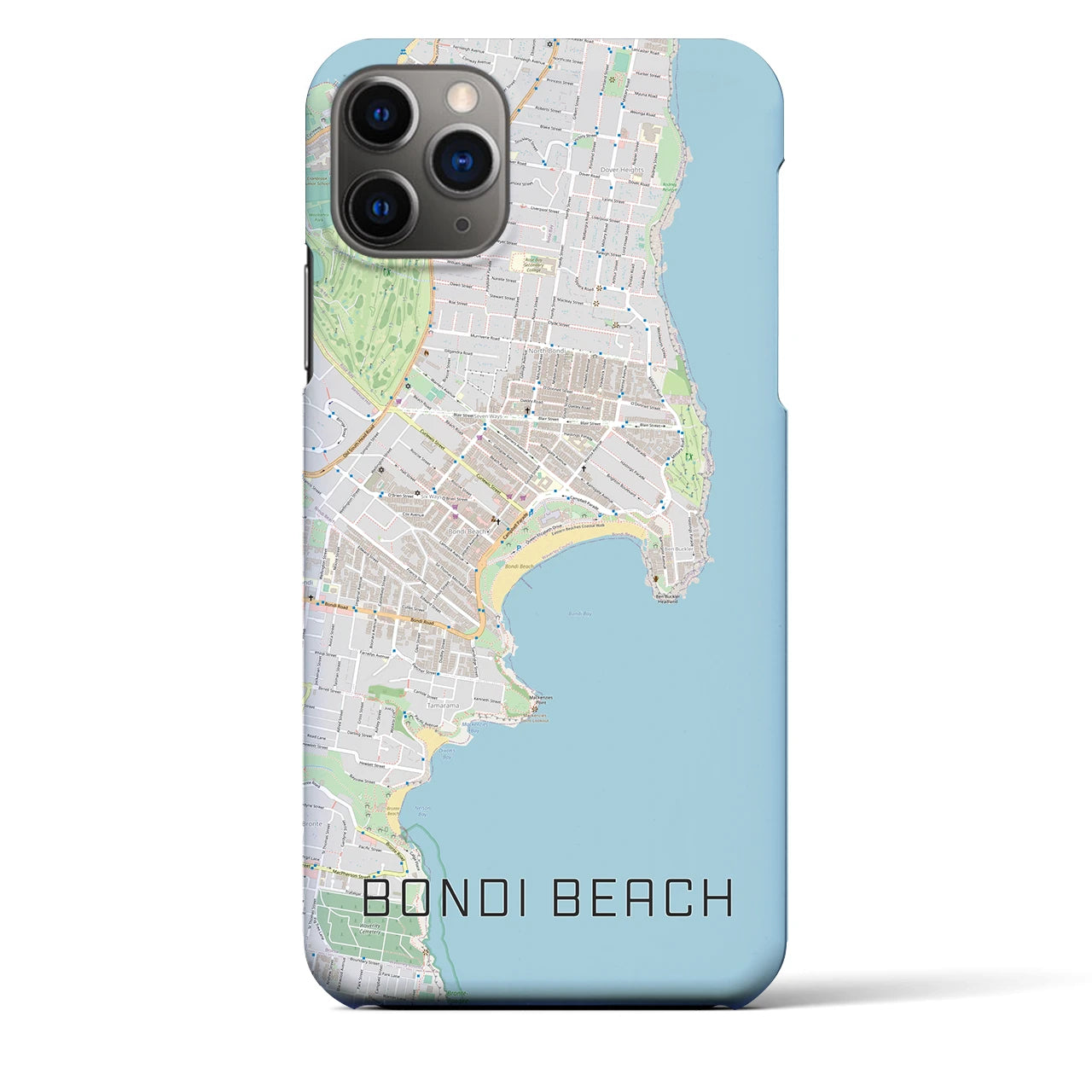 【ボンダイビーチ】地図柄iPhoneケース（バックカバータイプ・ナチュラル）iPhone 11 Pro Max 用