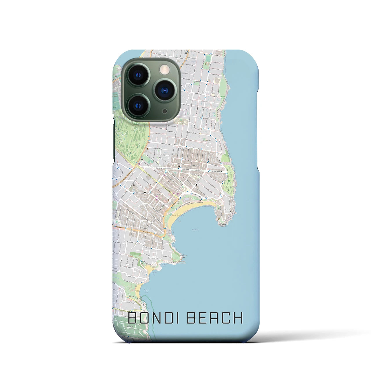 【ボンダイビーチ】地図柄iPhoneケース（バックカバータイプ・ナチュラル）iPhone 11 Pro 用