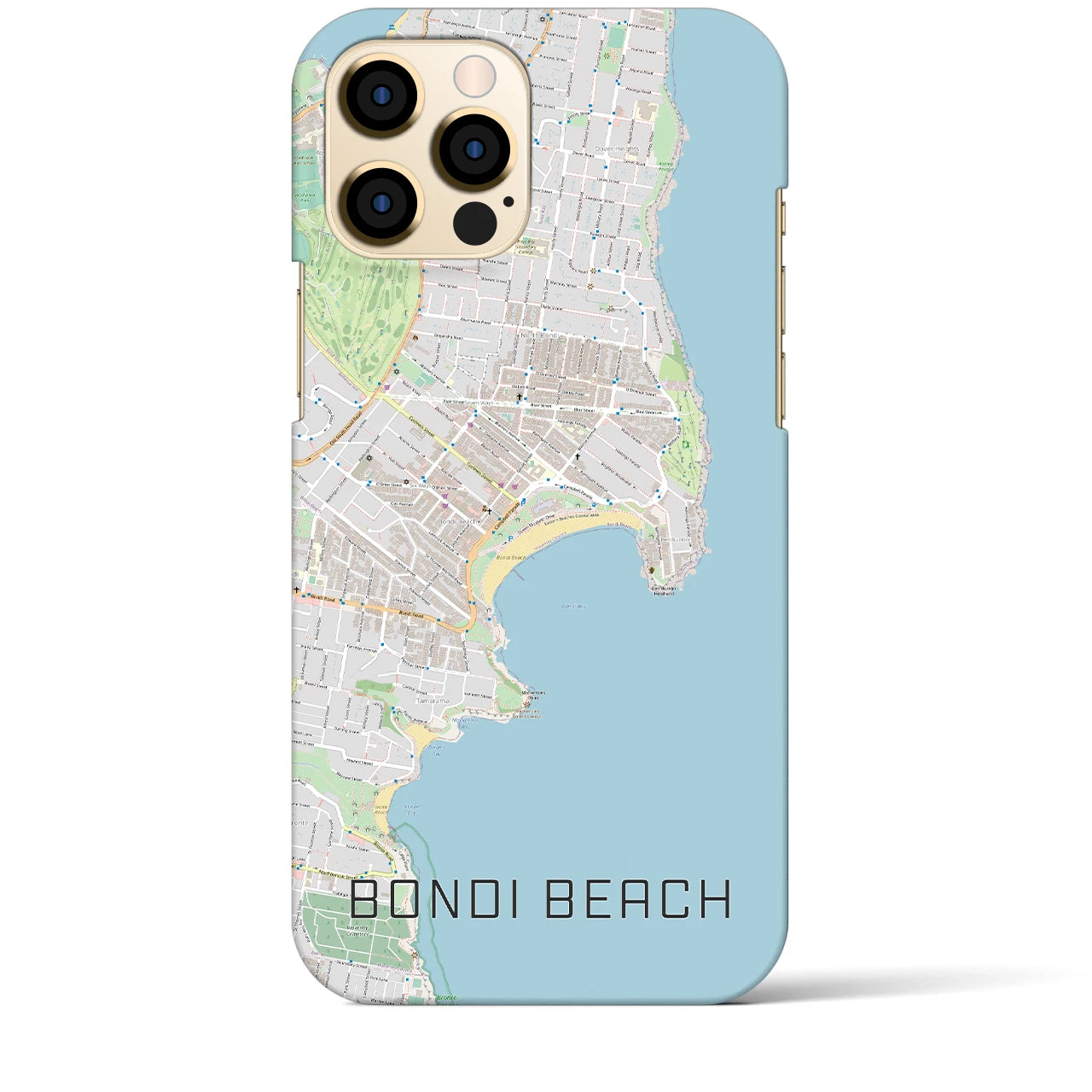 【ボンダイビーチ】地図柄iPhoneケース（バックカバータイプ・ナチュラル）iPhone 12 Pro Max 用