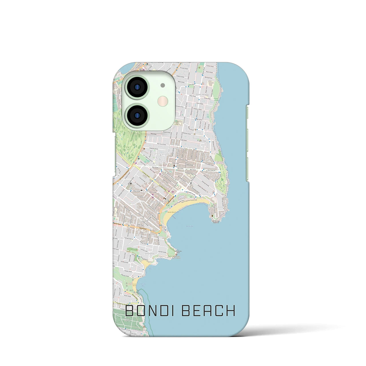 【ボンダイビーチ】地図柄iPhoneケース（バックカバータイプ・ナチュラル）iPhone 12 mini 用