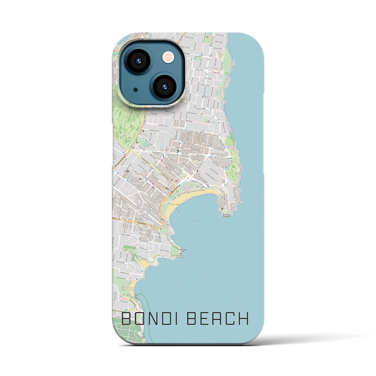 【ボンダイビーチ】地図柄iPhoneケース（バックカバータイプ・ナチュラル）iPhone 13 用