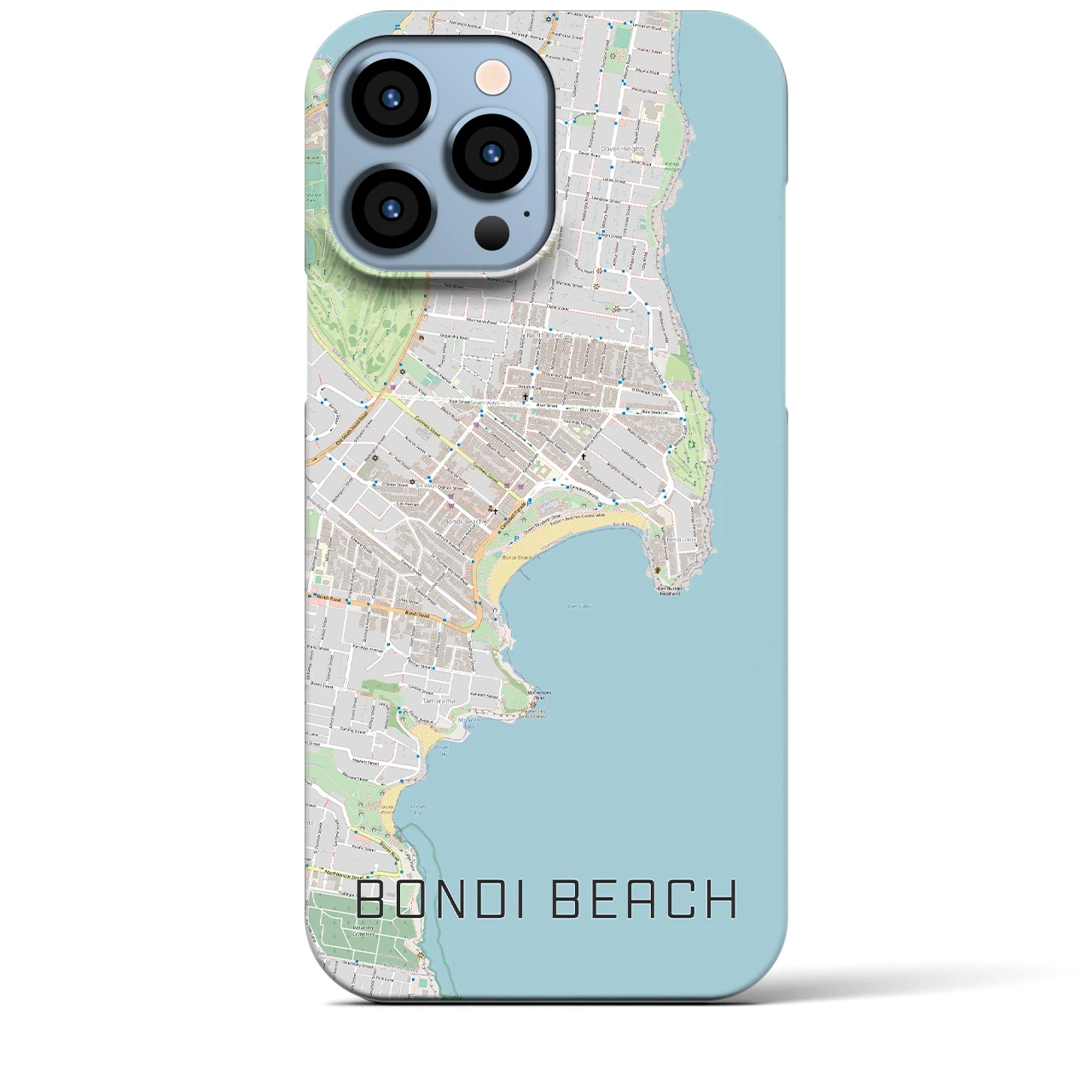 【ボンダイビーチ】地図柄iPhoneケース（バックカバータイプ・ナチュラル）iPhone 13 Pro Max 用