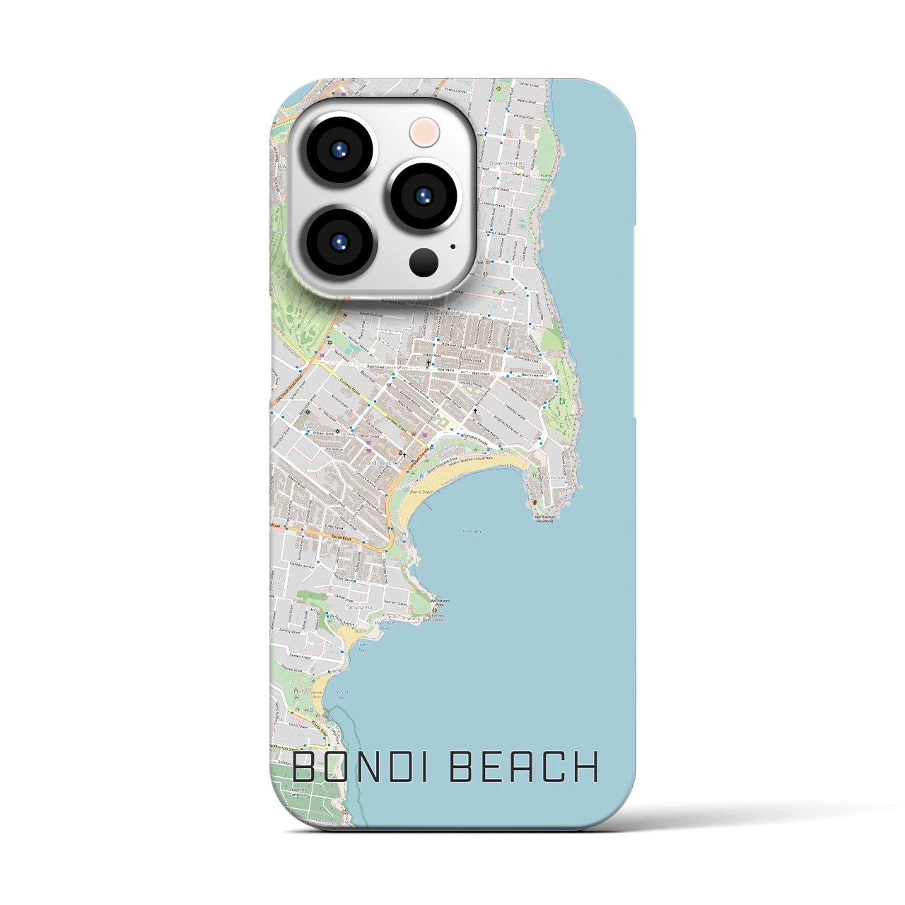 【ボンダイビーチ】地図柄iPhoneケース（バックカバータイプ・ナチュラル）iPhone 13 Pro 用