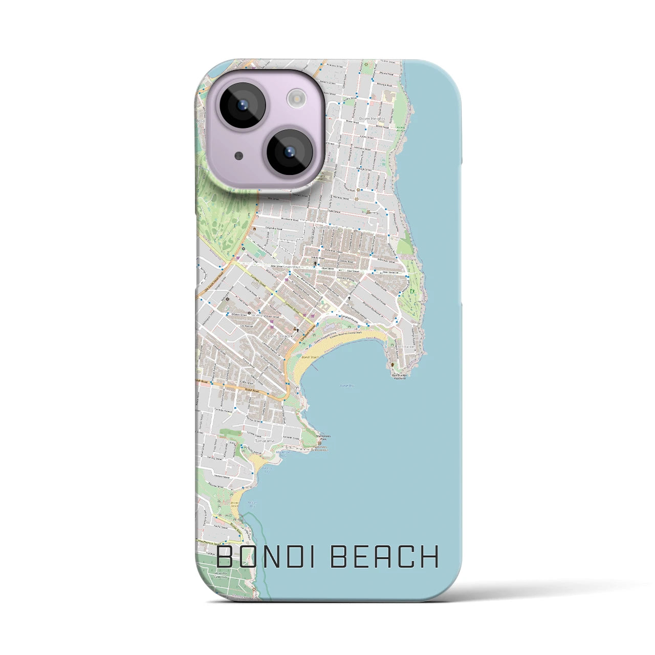 【ボンダイビーチ】地図柄iPhoneケース（バックカバータイプ・ナチュラル）iPhone 14 用
