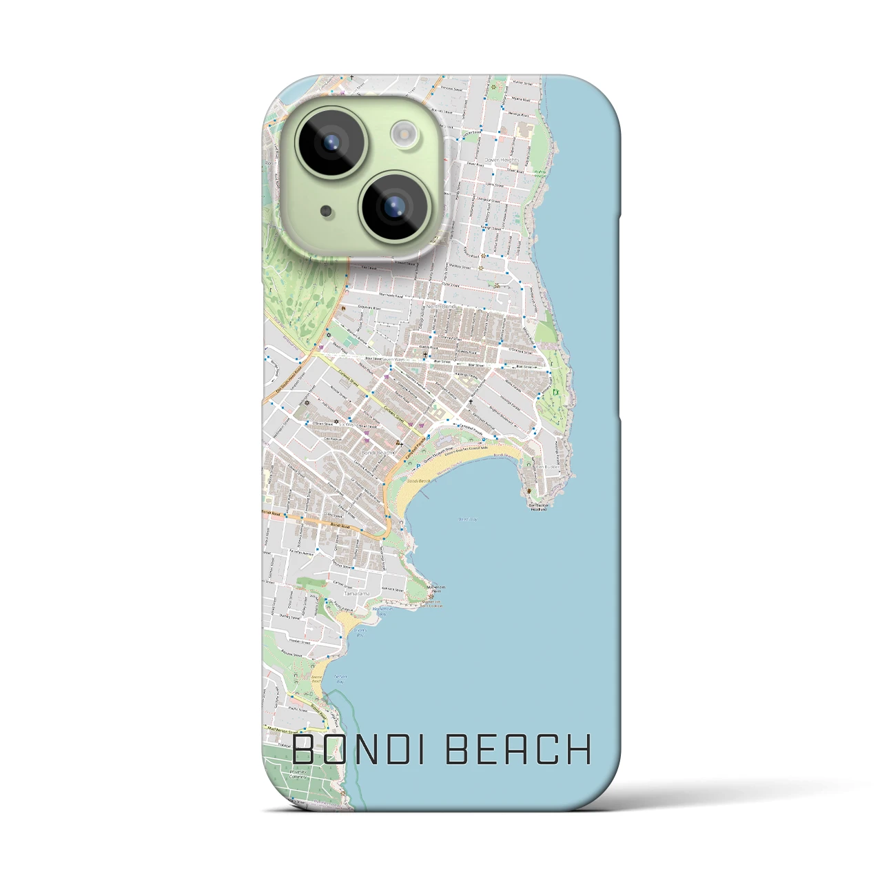 【ボンダイビーチ】地図柄iPhoneケース（バックカバータイプ・ナチュラル）iPhone 15 用