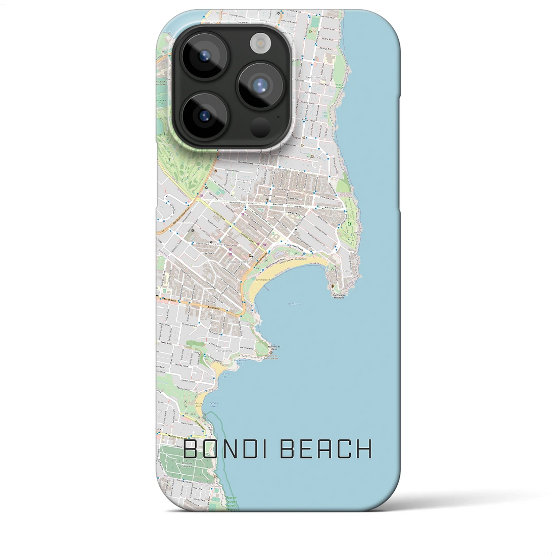 【ボンダイビーチ】地図柄iPhoneケース（バックカバータイプ・ナチュラル）iPhone 15 Pro Max 用