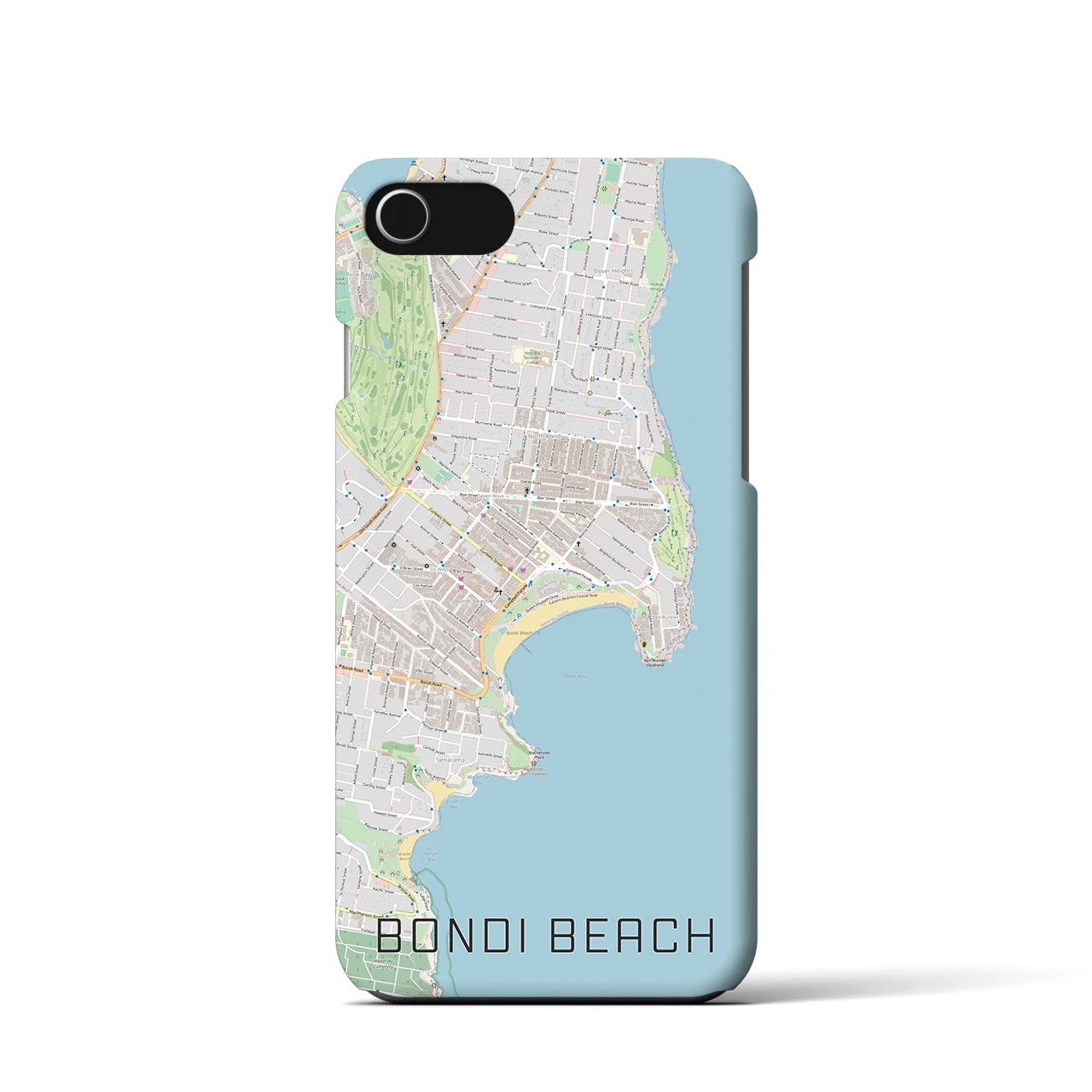 【ボンダイビーチ】地図柄iPhoneケース（バックカバータイプ・ナチュラル）iPhone SE（第3 / 第2世代） / 8 / 7 / 6s / 6 用