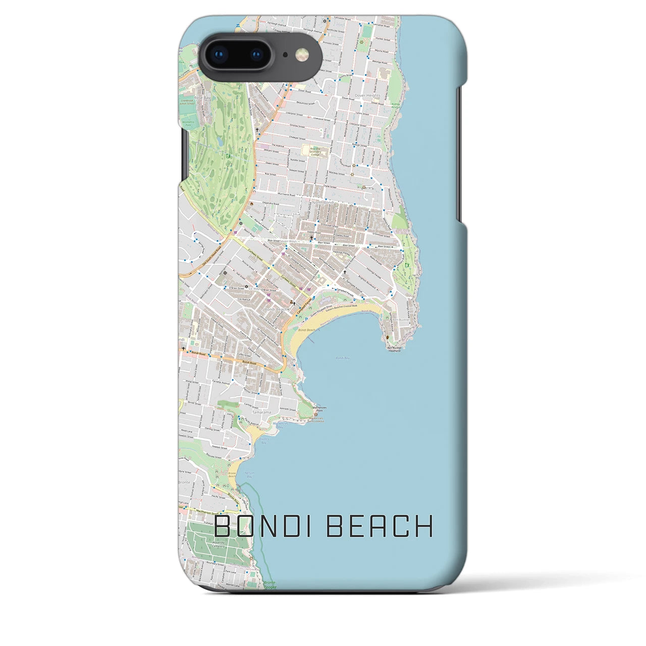 【ボンダイビーチ】地図柄iPhoneケース（バックカバータイプ・ナチュラル）iPhone 8Plus /7Plus / 6sPlus / 6Plus 用