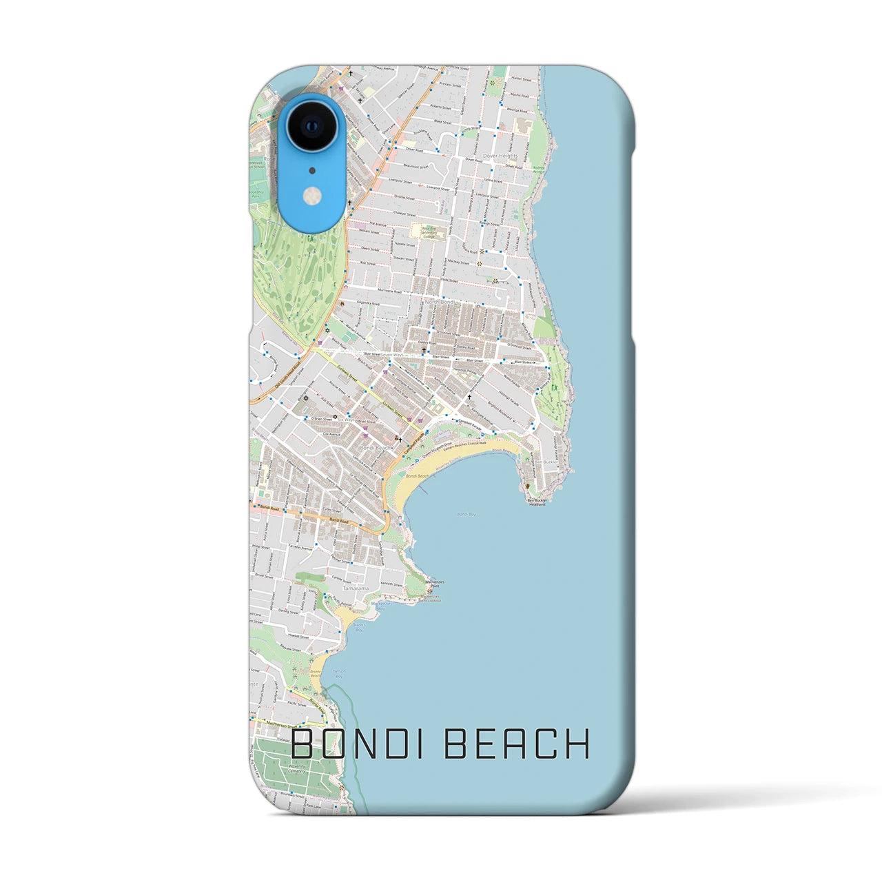 【ボンダイビーチ】地図柄iPhoneケース（バックカバータイプ・ナチュラル）iPhone XR 用