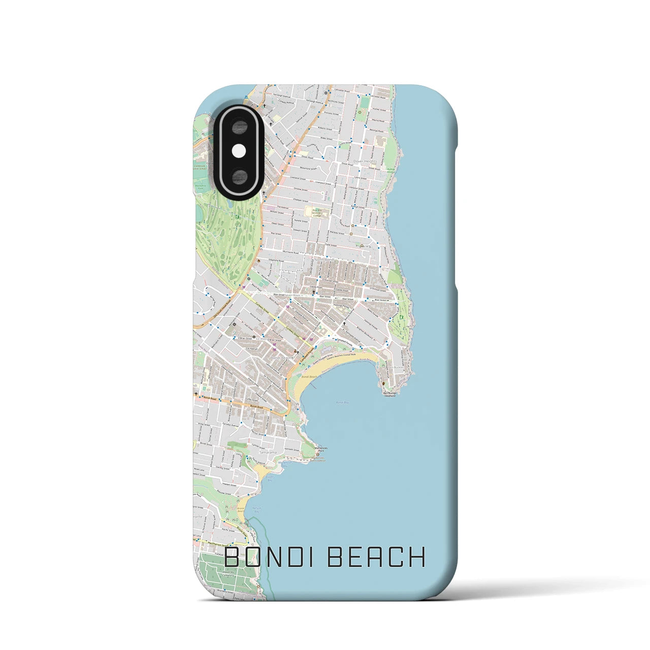 【ボンダイビーチ】地図柄iPhoneケース（バックカバータイプ・ナチュラル）iPhone XS / X 用