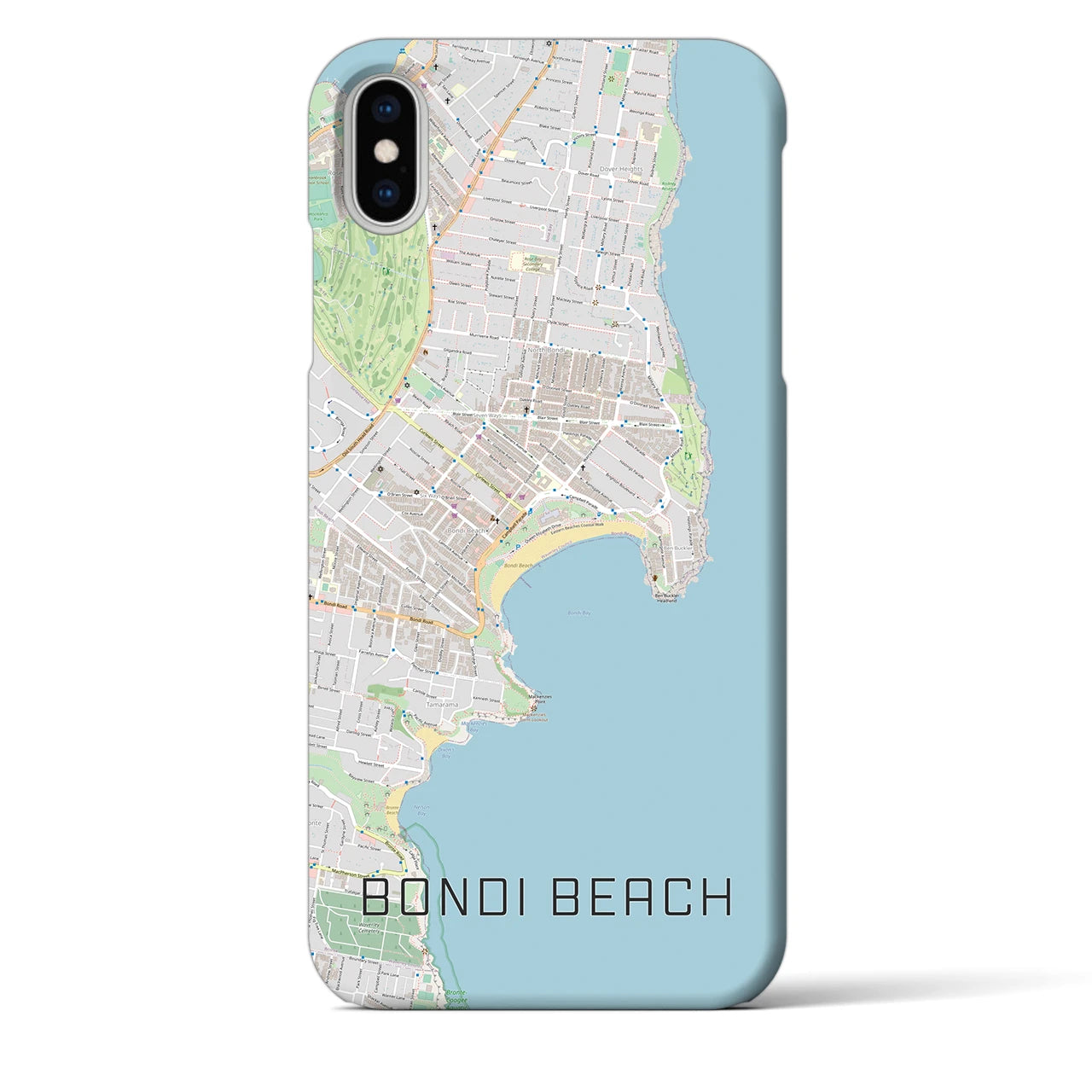 【ボンダイビーチ】地図柄iPhoneケース（バックカバータイプ・ナチュラル）iPhone XS Max 用