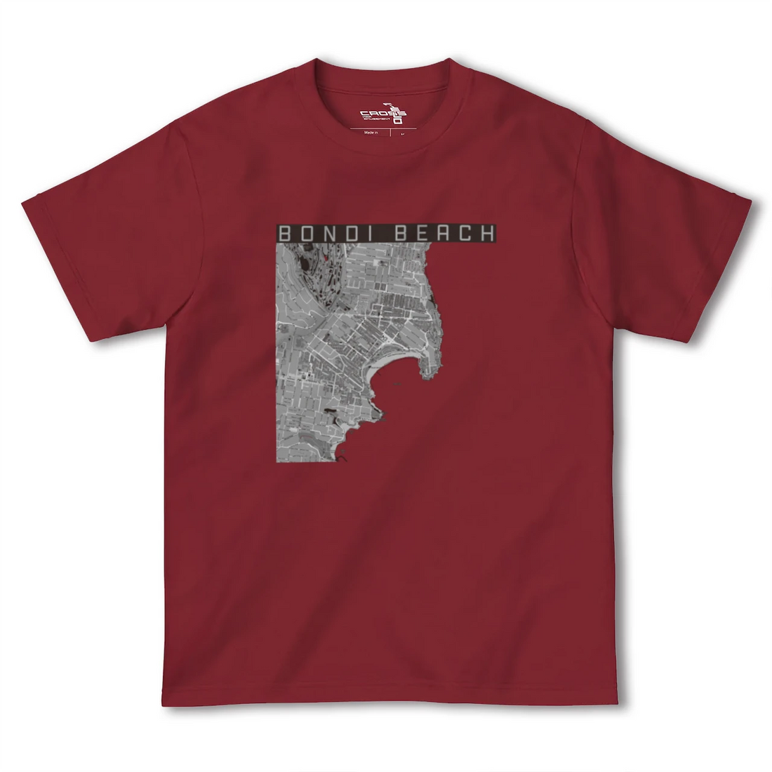 【ボンダイビーチ（オーストラリア）】地図柄ヘビーウェイトTシャツ