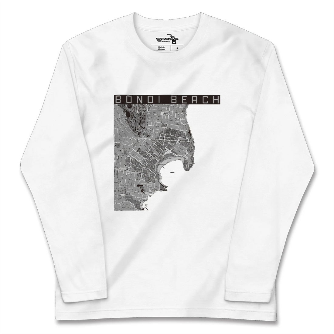 【ボンダイビーチ(オーストラリア)】地図柄ロングスリーブTシャツ