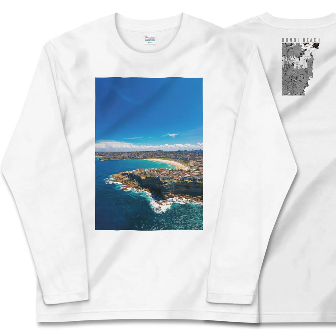 【ボンダイビーチ（オーストラリア）】Map World ロングスリーブTシャツ