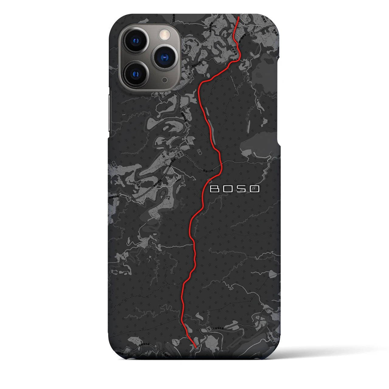 Recipro × Crossfield【房総】地図柄iPhoneケース（バックカバータイプ・チャコール）iPhone 11 Pro Max 用