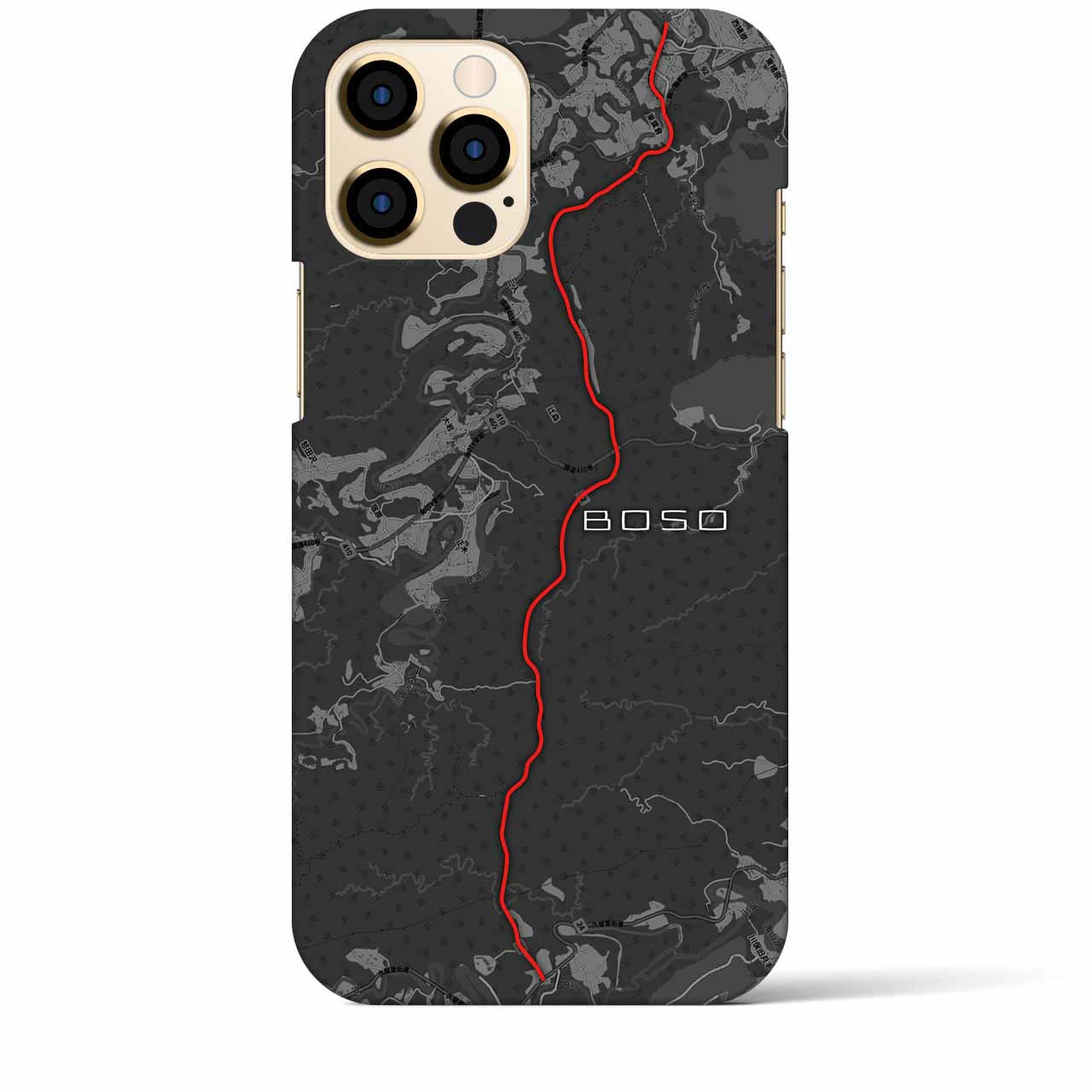 Recipro × Crossfield【房総】地図柄iPhoneケース（バックカバータイプ・チャコール）iPhone 12 Pro Max 用