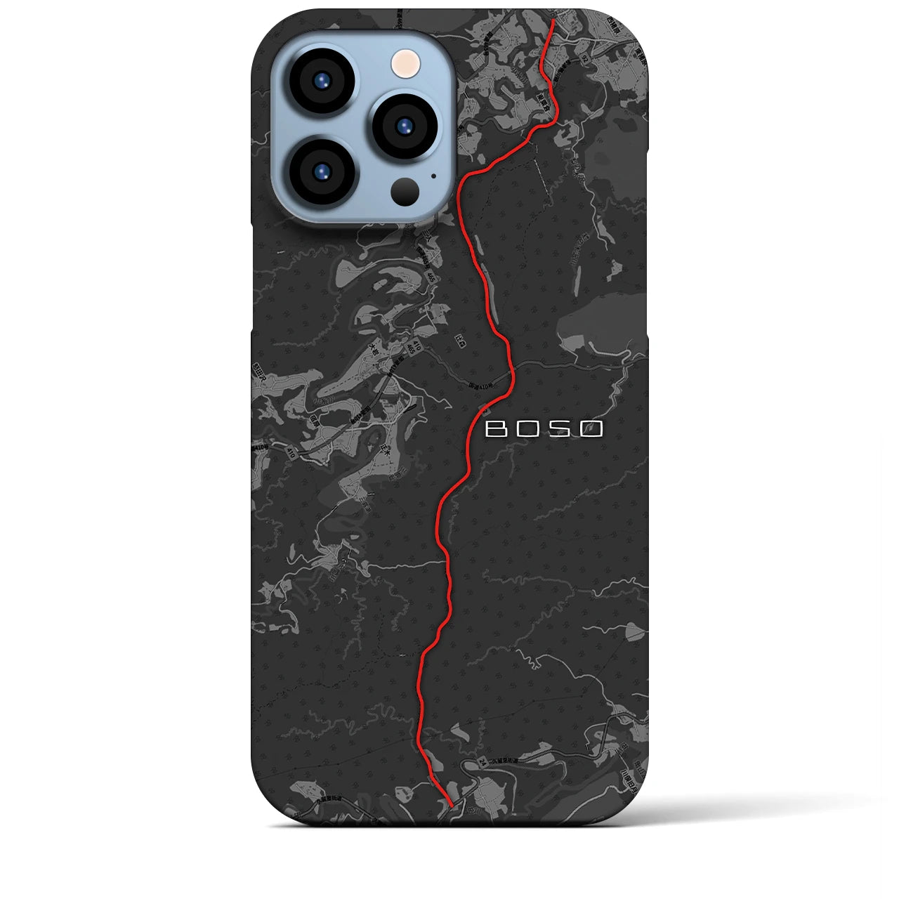 Recipro × Crossfield【房総】地図柄iPhoneケース（バックカバータイプ・チャコール）iPhone 13 Pro Max 用