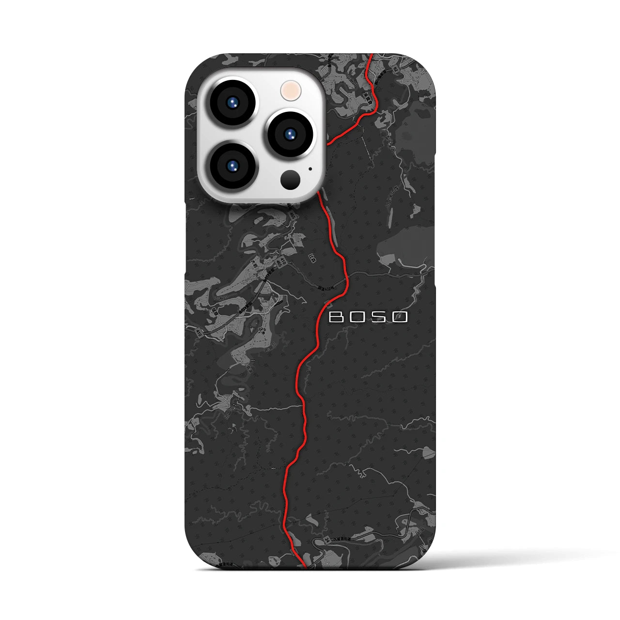 Recipro × Crossfield【房総】地図柄iPhoneケース（バックカバータイプ・チャコール）iPhone 13 Pro 用
