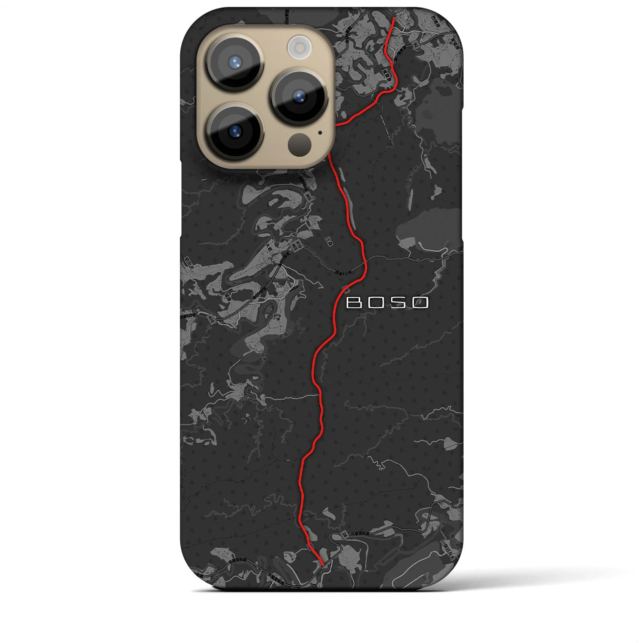 Recipro × Crossfield【房総】地図柄iPhoneケース（バックカバータイプ・チャコール）iPhone 14 Pro Max 用